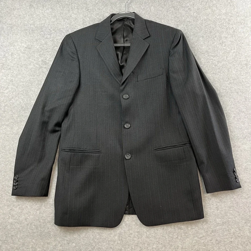 Banana Republic Pinstripe‎ Blazer Modern Slim Fit Men Gray Red Size 40R Wool